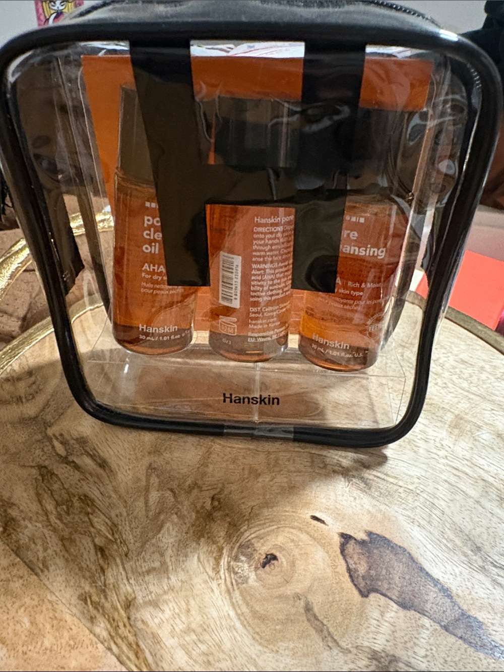 Hanskin pore cleansing oil with Cosmetic Bag.NEW
